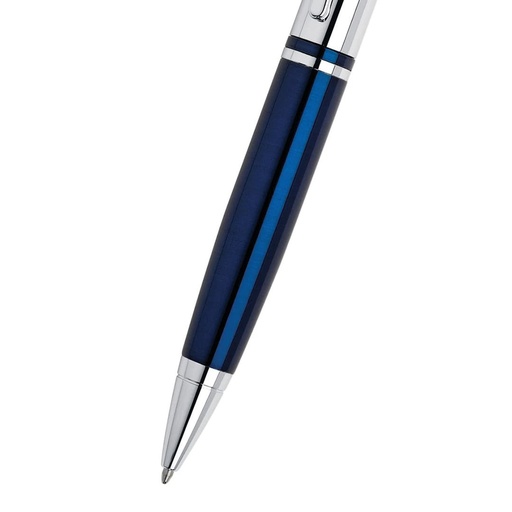 Cross Calais™ Chrome/Blue Lacquer with Polished Chrome Appointments Ballpoint Pen with Blue Ink