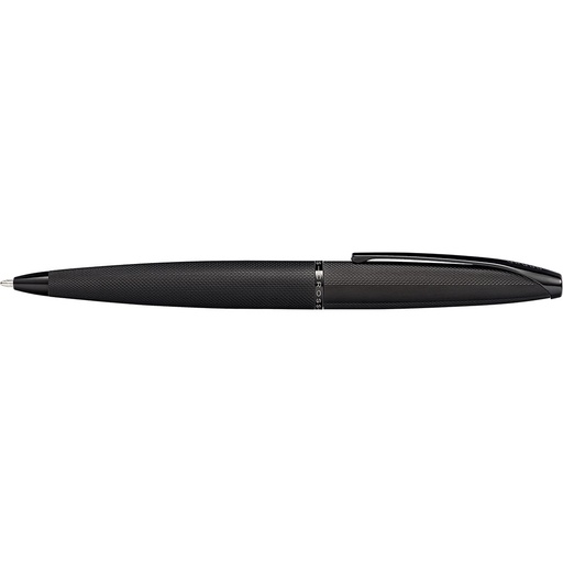 Cross Atx® Brushed Black With Machine-Turned, Diamond-Pattern Engraving With Polished Black Pvd Appointments Ballpoint Pen with Blue Ink
