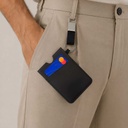 LUGANO - Vertical RFID Cardholder Wallet with Keyring - Black