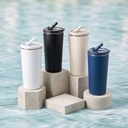 MARBELLA - Hans Larsen Double Wall Tumbler with Lid 600 ml - Sand