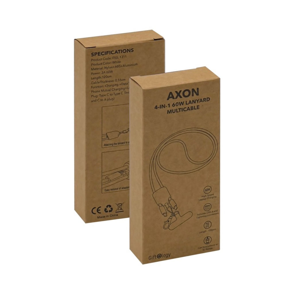 AXON - Giftology USB Type-C Lanyard Cable - White
