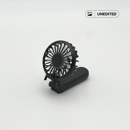 ROTO - Rechargeable Handheld Fan with Foldable Desk Stand - Black 