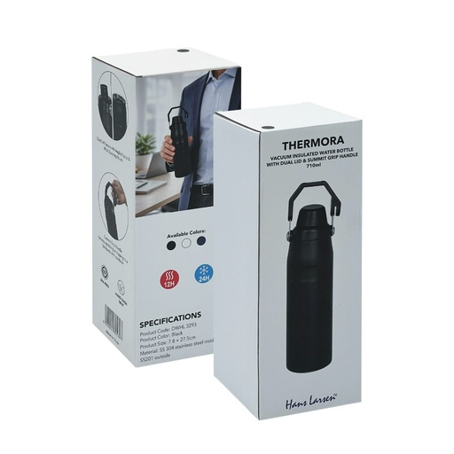 THERMORA - Hans Larsen SummitGrip Thermal Flask 710 ml - Black