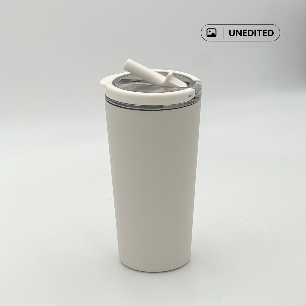 MARBELLA - Hans Larsen Double Wall Tumbler with Sip Lid 600 ml - White