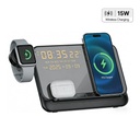 [ITWC 1280] FAROS - @memorii 5 in 1 Wireless Fast Charging Station with Display Clock - Black