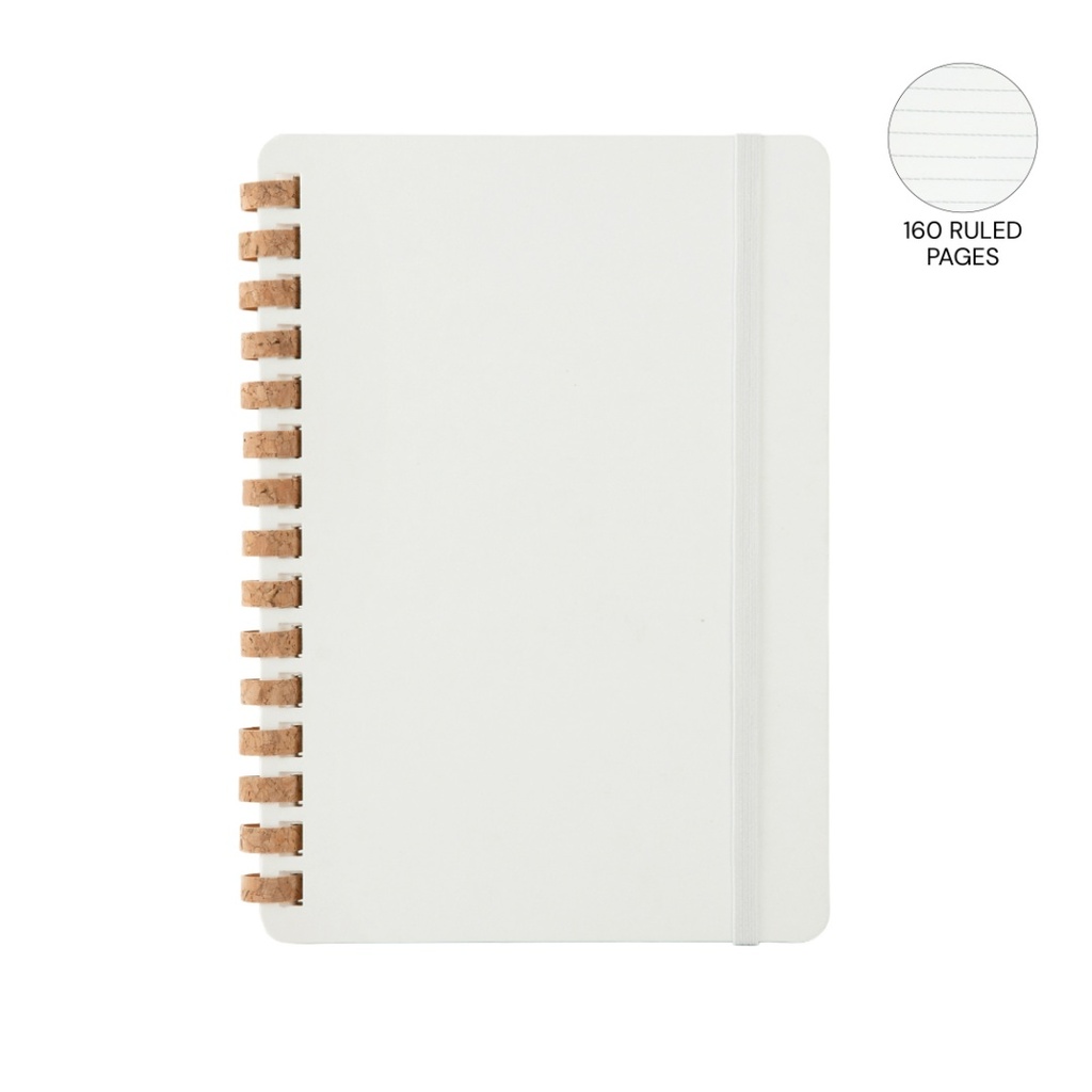 CORDOBA - eco-neutral Cork Spiral Notebook - Ivory