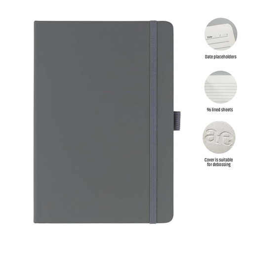 [NBGL 5244] JURSI - Giftology A5 PU Notebook with Pen Loop - Grey
