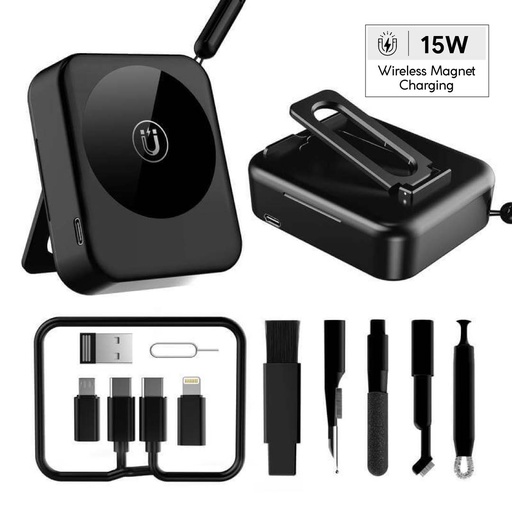 [ITWC 1259] ROMONT - Giftology 6-in-1 Mag Wireless Charger, Multicable & Cleaning Kit