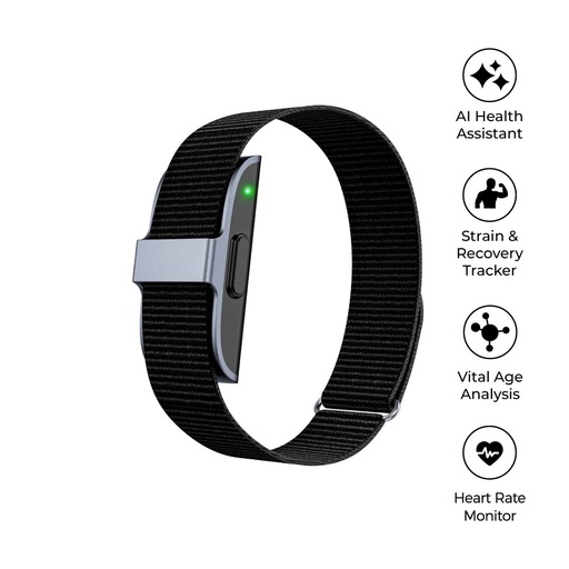[WNAT 1292] CORE VITAL - @memorii Health & Longevity Smart AI Fitness Band - Black